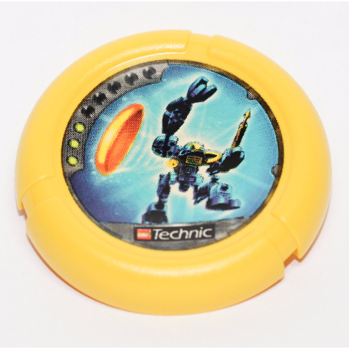 Lego Large Figure Throwing Disk, Scuba / Sub, 3 Pips, Scuba Throwing Disk Print / Yellow