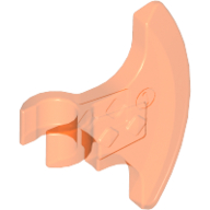 Lego Weapon Axe Head, Clip-on (Viking) [Thick Clip] / Trans-Neon Orange