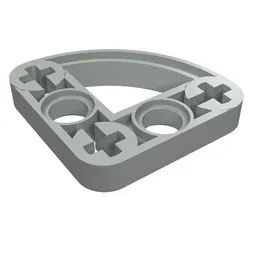 Technic Beam 3 x 3 L-Shape with Quarter Ellipse Thin / Light Gray