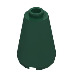 Cone 2 x 2 x 2, Open Stud / Dark Green