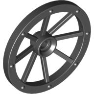 Lego Wheel Wagon Large (33mm D.), Round Hole For Wheel Holder Pin / Black