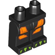 Lego Hips and Black Legs with Orange Decorations, Lime Claws print / Black