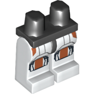 Lego Hips and White Legs with Republic Trooper Armour and Orange Knee Pads Print / Black