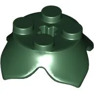 Plant, Leaves, Round 2 x 2 x 2/3 with + Axle Hole and 4 Leaf Extensions / Dark Green