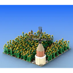 Windmill & Sunflowers