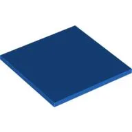 Tile 6 x 6 with Central Bottom Tube / Blue