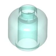 Minifig Head [Plain] [Hollow Stud] / Trans-Light Blue