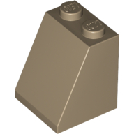 Lego Brick Sloped 65° 2 x 2 x 2 with Bottom Tube / Dark Tan