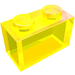 Brick 1 x 2 without Bottom Tube / Trans-Neon Green