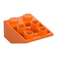 Brick Sloped Inverted 33° 3 x 2, Connections between Studs, Ovoid Bottom Pin / Orange