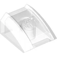 Brick Curved 2 x 2 with Lip, No Studs with TAG Heuer Logo Print / Trans-Clear