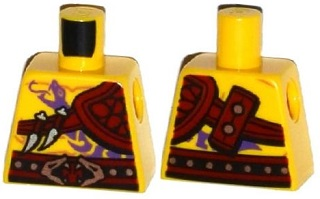 Lego Torso Ninjago Bare Chest Muscles, Purple Snake Tattoo, Shoulder Pad, Snake Buckle Pattern