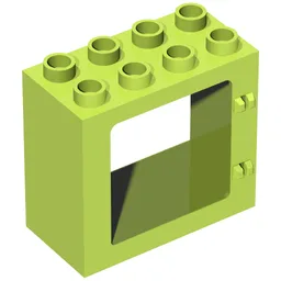 Duplo Door / Window Frame Flat Front Surface, Completely Open Back / Lime