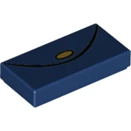 Tile 1 x 2 with Purse with Gold Clasp Print / Dark Blue