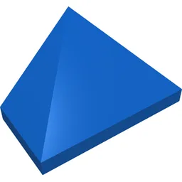 Brick Sloped 45° 2 x 1 Triple with Hollow Underside / Blue