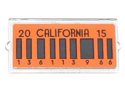 Glass for Window 1 x 2 x 3 with License Plate 'CALIFORNIA' '20' '15' and Dark Bluish Gray Barcode and '136113966' Pattern (Sticker) - Set 10300