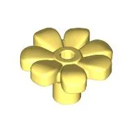 Plant, Flower, Minifig Accessory with 7 Thick Petals and Pin, Center Ring / Bright Light Yellow
