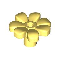 Lego Plant, Flower, Minifig Accessory with 7 Thick Petals and Pin, Center Ring / Bright Light Yellow