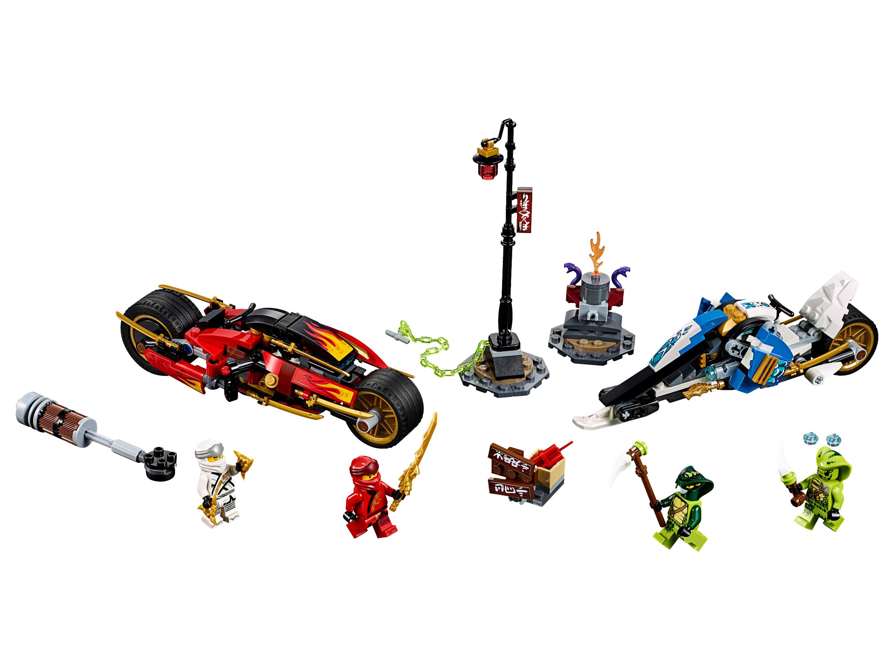 Lego Kai's Blade Cycle & Zane's Snowmobile