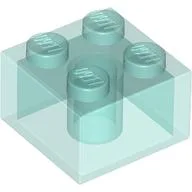 Brick 2 x 2 without Inside Ridges / Trans-Light Blue