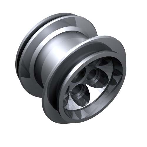 Lego Wheel 49.6 x 28 VR with X Axle Hole / Metallic Silver