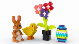 11030 Easter bunny, chick, flower, egg