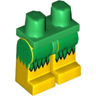 Lego Hips and Yellow Legs with Grass Skirt Print / Green