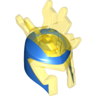 Lego Helmet with 6 Lightning Bolts and Blue Pattern / Trans-Yellow
