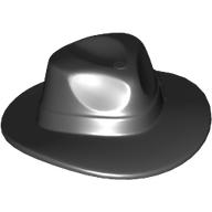 Lego Hat Wide Brim, Outback Style with Wide Belt, Buckle (Fedora) / Black
