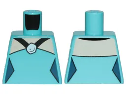 Torso Female Outline, Dress with Black Straps and Stone Pattern (Betty Rubble) / Medium Azure