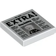 Tile 2 x 2 with Newspaper, 'EXTRA!' Print