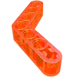Technic Beam 1 x 7 Bent (4 - 4) Thick / Trans-Neon Orange