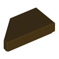 Tile 1 x 2 with Stud Notch Right / Dark Brown