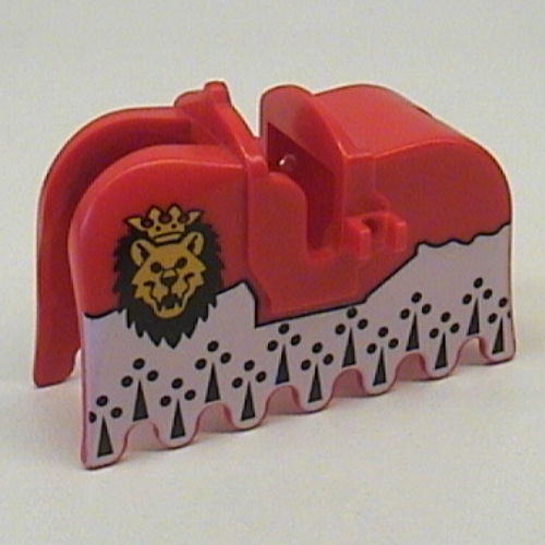 Lego Animal / Creature Accessory, Horse Barding with Lion Head (Royal Knights) Print / Red