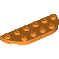 Lego Plate Round Corners 2 x 6 Double / Orange