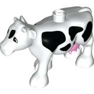Lego Duplo Animal Cow with Pink Udder Print / White