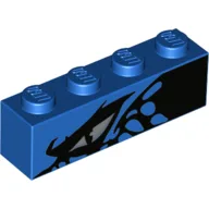 Brick 1 x 4 with Dragon Eye Print / Blue