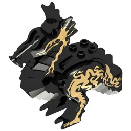 Creature Body Part, Dragon Body Classic with Orient Flames Print / Black