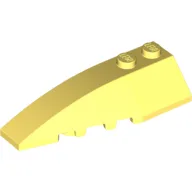 Brick Wedged, Curved 6 x 2 Left, Inner Ridges / Bright Light Yellow