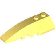 Lego Brick Wedged, Curved 6 x 2 Left, Inner Ridges / Bright Light Yellow