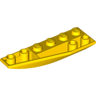 Lego Brick Wedged, Curved Inverted 6 x 2 Left / Yellow