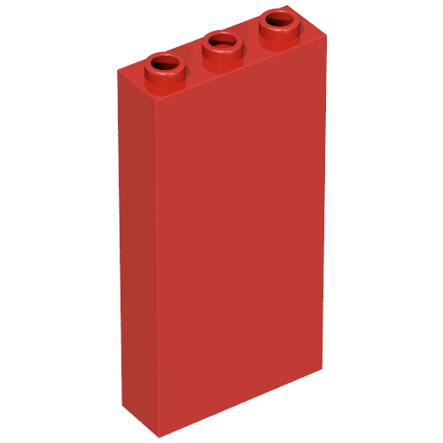 Lego Brick 1 x 3 x 5 without Side Supports / Red