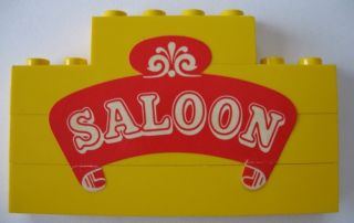 Lego Stickered Assembly 8 x 1 x 4 with 'SALOON' Pattern (Sticker) - Set 365