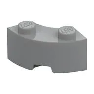 Brick Round Corner 2 x 2 Macaroni with Stud Notch and Reinforced Underside [New Style] / Light Bluish Gray