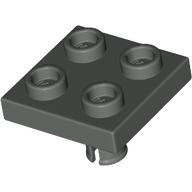 Lego Plate Special 2 x 2 with Pin on Bottom / Dark Gray