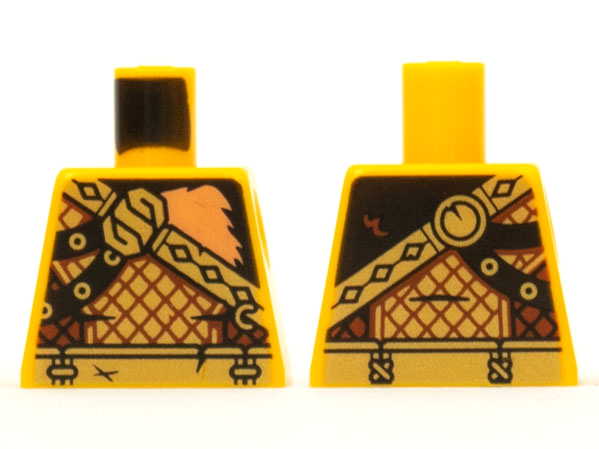 Lego Torso Nougat Fur with Gold Crossbelt and Armor Pattern