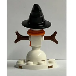 Snowman - Orange Scarf, Witch Hat