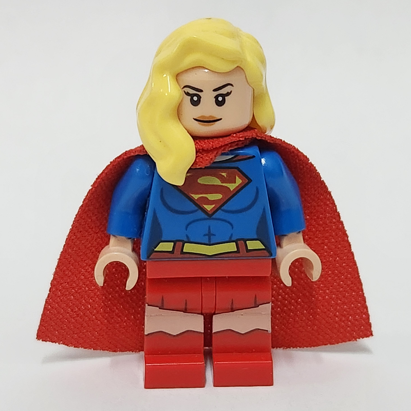 Lego Supergirl with Bright Light Yellow Hair over Shoulder
