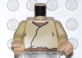 Lego Torso SW Closed Shirt, Brown Belt, Light Nougat Neck Pattern / Tan Arms / Light Nougat Hands