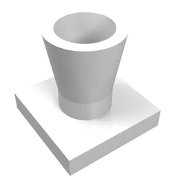 Plant, Palm Tree Base / White